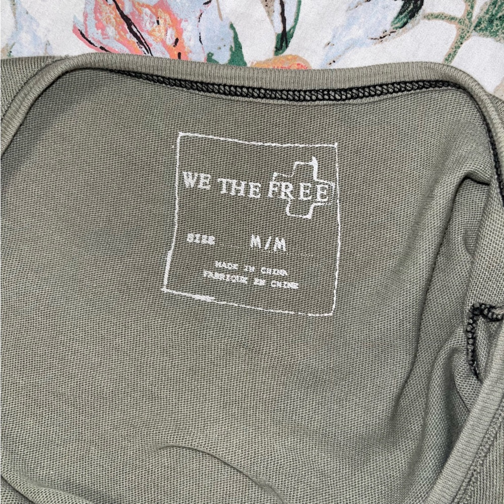 We The Free Olive Green Crop Tank w/ Open Side Ties - Picture 4 of 4